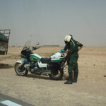Algeria road between Bechar and Naama - one can get a ticket even on Sahara desert